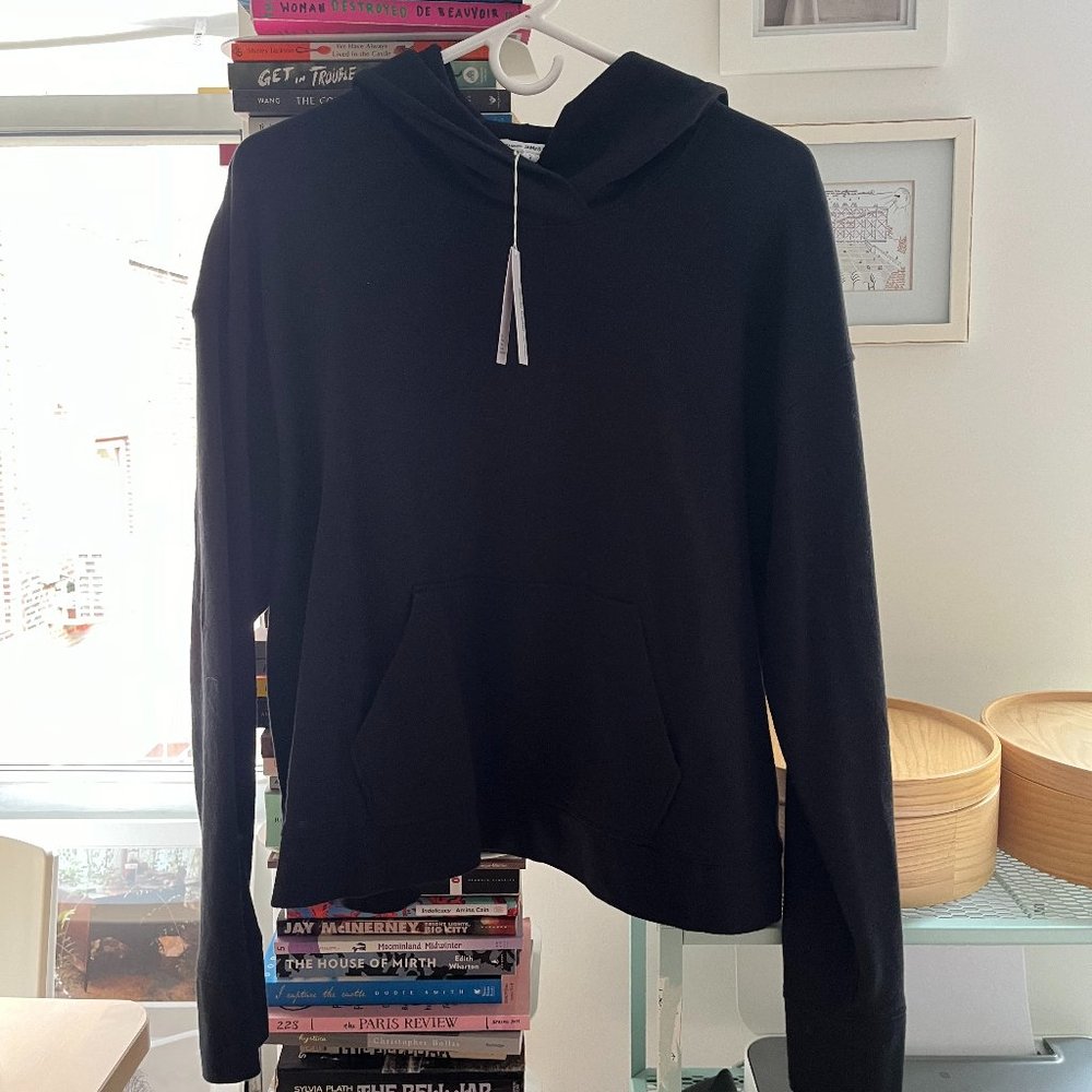 James Perse Cropped Black Hoodie